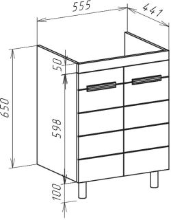 Тумба под раковину Bellezza Сиена 60см белый 00000010065